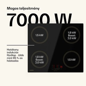 Klarstein Victoria indukciós főzőlap, 60 cm, 4 főzőlap, csúszka, Boost funkció