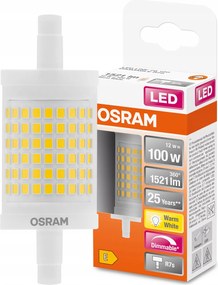 Led izzó R7s 78mm 12W 2700K Tompítható Osram