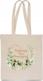 Öko Táska Pamut ekrü Legjobb Tanár Napi Ajándék TT_634_e