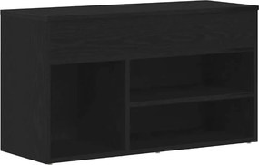 vidaXL Cipőpad polcokkal Fekete tölgy 80 x 30 x 45 cm Faanyag