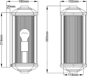 Quintiesse CASTELLE QN-CASTELLE-M-BLK Fali lámpa 1x60W/E27 IP44