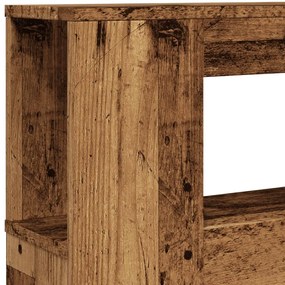 antik fa színű szerelt fa LED-es fejtámla 220x18,5x103,5 cm