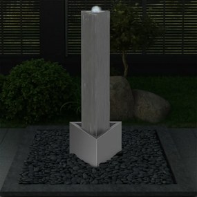 ezüstszínű rozsdamentes acél kerti szökőkút 37,7x32,6x110 cm