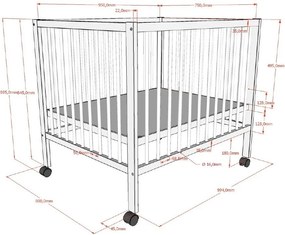 Barna bükkfa járóka 95x75 cm Dino – Vipack