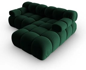 Zöld bársony sarokkanapé (jobb oldali) Bellis – Micadoni Home