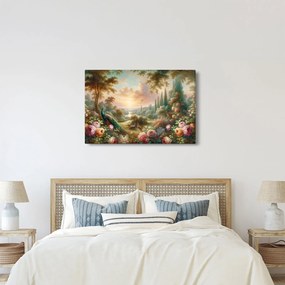 Kép - Pávák a kertben (90x60 cm)