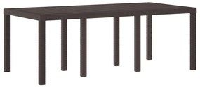 Kerti Asztal Barna 200x100x73 cm Polirattan
