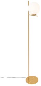 Art Deco állólámpa arany és opál üveggel - Flore