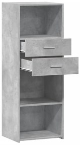 betonszürke szerelt fa magasszekrény 45 x 42,5 x 124 cm