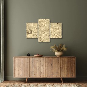 Kép - Vintage térkép, illusztrációk (90x60 cm)