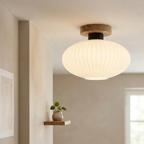 Mennyezeti lámpa HARMA WOOD 1xE27/15W/230V tölgy/fehér Ø 25 cm