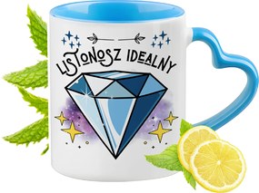 Postásnak Kék Bögre Szív Alakú Füllel Ajándék