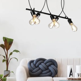 Csillár zsinóron TARO 5xE27/60W/230V fekete