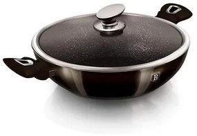 BerlingerHaus Wok fedővel (30 cm) Metallic Line Shiny Black Edition  BH/7115