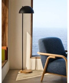 Fekete-natúr színű állólámpa fém búrával (magasság 150 cm) Catlar – Kave Home