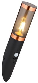 Globo 3157BCS-Kültéri fali lámpa érzékelővel BOSTON 1xE27/15W/230V IP44 fekete/réz