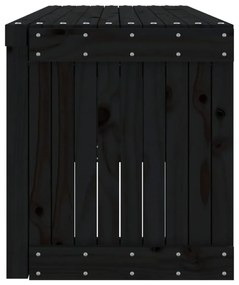 fekete tömör fenyőfa kerti pad 212,5 x 40,5 x 45 cm