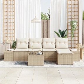 6 darabos kertkanapé szett párnákkal barna poli rattan
