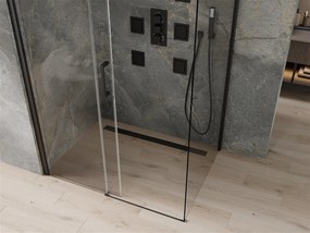 Mexen Omega Zuhanykabin Toló ajtóval    150 x 100 cm,  átlátszó üveg,  fekete  - 825-150-100-70-0 Toló ajtós