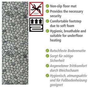 Szürke műanyag fürdőszobai kilépő 65x200 cm Sassi – Wenko