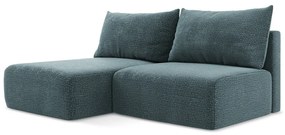 Türkiz kinyitható-tárolóhelyes sarokkanapé (bal oldali) Kalena – Makamii
