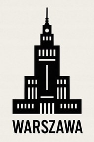 Minimalista Poszter Varsó Pkin 61x91