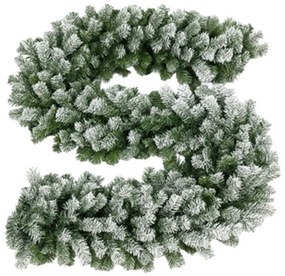 Karácsonyi prémium girland havas mintával, műfenyőből, 2,7 méteres, 26244