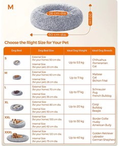 Feandrea kutyaágy, kerek macskaágy, m-es méretű 60 cm, szürke