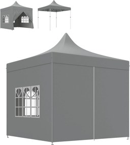 Outsunny Összecsukható Pavilon 3x3 m Összecsukható Sátor 4 Antivírus Oldalfallal Magasságállítással Robusztus Fémkerettel és Hordtáskával Kempinghez é
