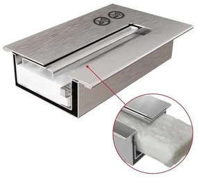 DELTA3/TUV beépíthető BIO kandalló 40x120 cm, 3x1,1 kW fekete