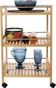 Tálalókocsi, természetes bambusz, NASHY