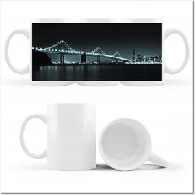 Nyomott mintás bögre Usa Híd az éjszakában Fények