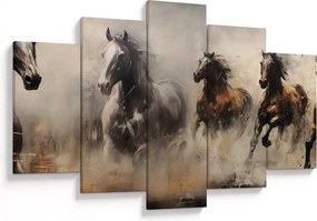 Kép - Olajfestmény lovakról (150x105 cm)