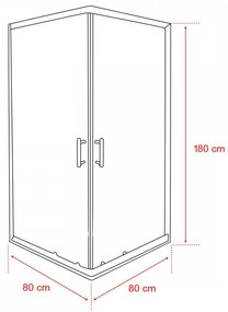 Spirit Clear 80x80 cm szögletes zuhanykabin, zuhanytálca nélkül