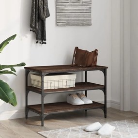 barna tölgy színű szerelt fa cipőtároló pad 70 x 38,5 x 49 cm