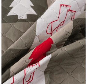 Ágytakaró CHRISTMAS SOCKS mintával, zöld Méret: 170 x 210 cm