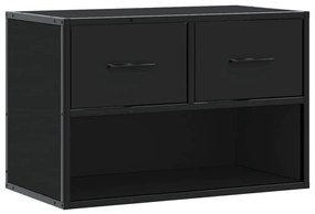fekete szerelt fa és fém TV-szekrény 60 x 31 x 39,5 cm