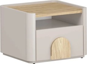 Amilio éjjeliszekrény 50 cm - kasmír / olajozott tölgy / világos tölgy fogantyú