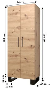 Előszobabútor Amanda 6 (artisan tölgy + rózsaszín). 1085903