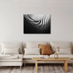 Absztrakt kép - fekete-fehér spirál (70x50 cm)