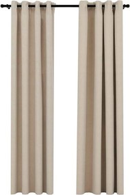 vidaXL 2 db bézs vászonhatású sötétítőfüggöny 140 x 245 cm