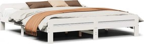 vidaXL fehér tömör fenyőfa ágy matrac nélkül 180 x 200 cm