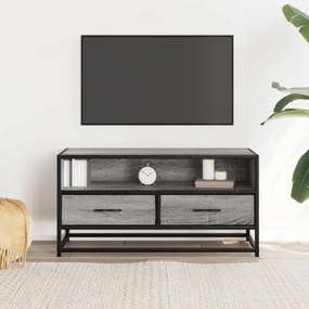 szürke sonoma színű szerelt fa és fém TV-szekrény 80x34,5x40 cm