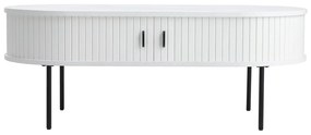 Fehér dohányzóasztal tölgyfa dekorral 60x120 cm Nola – Unique Furniture