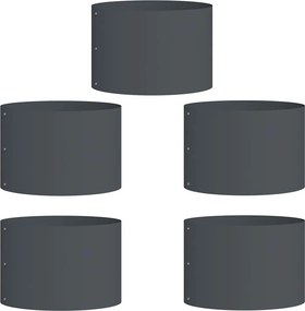 vidaXL Ültető gyűrű 5 pcs Antracit 30 x 30 x 20 cm