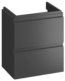 Cersanit Moduo Slim, falra akasztható mosdószekrény 50x35x57 cm, antracit matt, S590-087