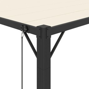 krémszínű szövet és alumínium pavilon lamellás tetővel 3 x 4 m