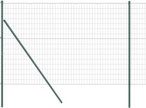 vidaXL Kerítés oszlopokkal Zöld 1,6 x 10 m Acél és PVC