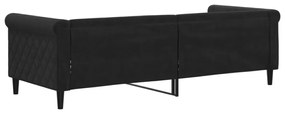 fekete bársony kanapéágy 80 x 200 cm