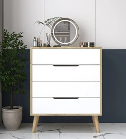 Flora komód, zafír tölgy-fehér, 78 cm